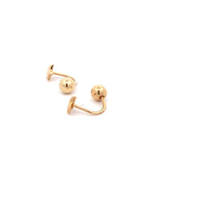 Load image into Gallery viewer, 18K Yellow Gold Earrings Screw Type Ball Star 1.35 grams - Rafant
