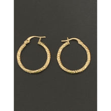 Load image into Gallery viewer, 18K Yellow Gold Earrings Hoops Textured  Small - Rafant