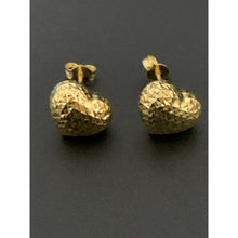 Load image into Gallery viewer, 18K Gold Earrings Stud Puffed Heart 1.77 grams - Rafant