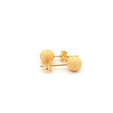 Load image into Gallery viewer, 18K Yellow Gold Earrings Ball Frosted Small 1.31 grams - Rafant