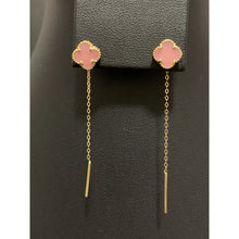 Load image into Gallery viewer, 18K Gold Earrings Threader Mother of Pearl Pink 1.50 grams - Rafant