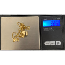 Load image into Gallery viewer, 18K Gold Necklace Chain Rolo 17.75 inches with Puffed Heart Pendant 2.25 grams - Rafant