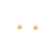 Load image into Gallery viewer, 18K Yellow Gold Earrings Stud Ball Textured Tiny 0.56 grams - Rafant