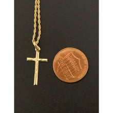 Load image into Gallery viewer, 18K Gold Necklace Chain 18 inches with Cross Pendant 1.31 grams - Rafant
