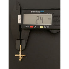 Load image into Gallery viewer, 18K Gold Pendant Cross Jesus Christ Two Tone Yellow White Gold 1.01 grams - Rafant