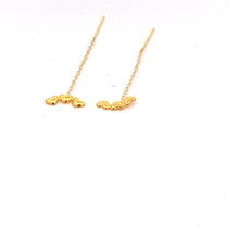 Load image into Gallery viewer, 18K Yellow Gold Earrings Heart Threaders Very Tiny 0.26 grams - Rafant