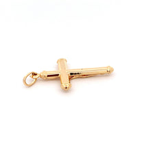 Load image into Gallery viewer, 18K Yellow Gold Pendant Cross Jesus Christ Religious 1.68 grams With Defects - Rafant