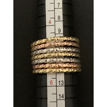 Load image into Gallery viewer, 18K Gold Ring Seven Days Tricolor White Yellow Rose 2.23 grams Size 5.5 - Rafant