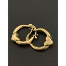 Load image into Gallery viewer, 18K Yellow Gold Earrings Hoops Heart Small - Rafant