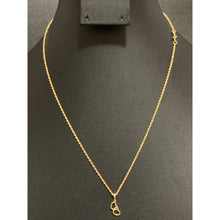 Load image into Gallery viewer, 18K Gold Necklace Chain 18 inches with Double Heart Pendant Small 1.40 grams - Rafant