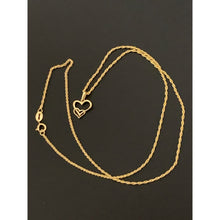 Load image into Gallery viewer, 18K Gold Necklace Chain 17.50 inches with Double Heart Pendant 1.55 grams - Rafant