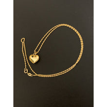 Load image into Gallery viewer, 18K Gold Necklace Chain 18 inches with Half Heart Pendant 1.42 grams - Rafant