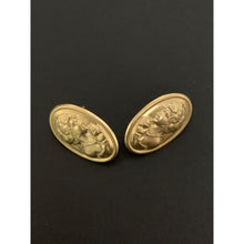 Load image into Gallery viewer, 18K Gold Woman Lady Stud Earrings Oval - Rafant
