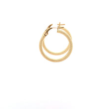 Load image into Gallery viewer, 18K Yellow Gold Earrings Hoops Small Textured 1.23 grams - Rafant