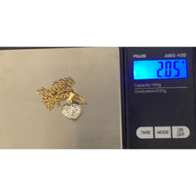 Load image into Gallery viewer, 18K Gold Necklace Chain Rolo 17.75 inches Heart Pendant Two Tone 2.05 grams - Rafant