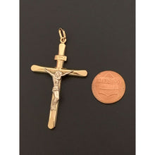 Load image into Gallery viewer, 18K Saudi Gold Two Tone Cross Pendant - Rafant