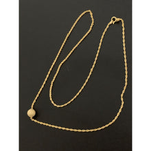Load image into Gallery viewer, 18K Gold Necklace Chain 17.50" with Frosted Ball Pendant 1.04 with Defects Kinks in the Chain - Rafant