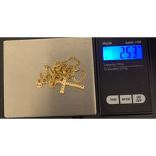 Load image into Gallery viewer, 18K Gold Necklace Chain 16 inches with Cross Pendant 2.53 grams - Rafant