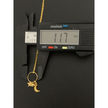 Load image into Gallery viewer, 18K Gold Necklace Chain 18 inches with Moon Star Circle Ball Pendant 1.96 grams - Rafant