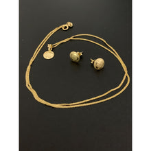 Load image into Gallery viewer, 18K Gold Necklace Chain 18 inches Round Circle Pendant with Earrings Set 1.80 grams - Rafant