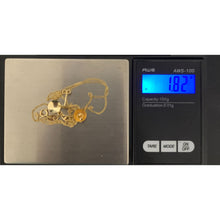 Load image into Gallery viewer, 18K Gold Necklace Chain 18 inches Circle Round Pendant with Earrings Set 1.82 grams - Rafant