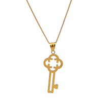 Load image into Gallery viewer, 18K Gold Necklace Chain 15.5" plus 2 inches extension Pendant Key 0.82 grams - Rafant