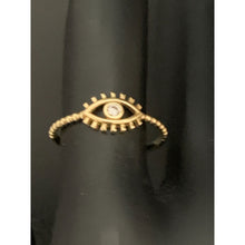 Load image into Gallery viewer, 18K Gold Ring Evil Eye Cubic Zirconia 1.14 grams Size 6 - Rafant