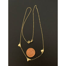 Load image into Gallery viewer, 18K Gold Necklace 18 inches with Heart Charms 1.81 grams - Rafant
