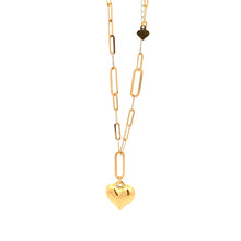 Load image into Gallery viewer, 18K Yellow Gold Bracelet Paperclip Heart Charm 1 gram 6.5 inches plus 1 inch - Rafant