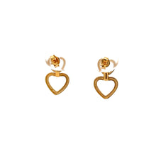 Load image into Gallery viewer, 18K Gold Earrings Heart Post 0.96 grams Small - Rafant