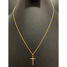 Load image into Gallery viewer, 18K Gold Necklace Chain 18 inches with Cross Pendant 1.31 grams - Rafant