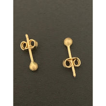Load image into Gallery viewer, 18K Saudi Gold Earrings Stud Frosted Ball Tiny - Rafant