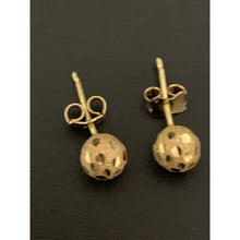 Load image into Gallery viewer, 18K Saudi Gold Stud Earrings Frosted Balls - Rafant
