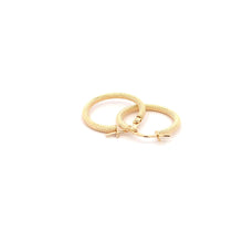 Load image into Gallery viewer, 18K Yellow Gold Earrings Hoops Small Textured 1.22 grams - Rafant