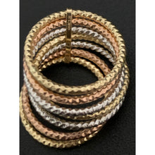 Load image into Gallery viewer, 18K Gold Ring Seven Days Tricolor Yellow White Rose 1.98 grams Size 5.75 - Rafant