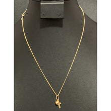 Load image into Gallery viewer, 18K Gold Necklace Chain 17.75" Curb with Cross Heart Pendant 1.53 grams - Rafant