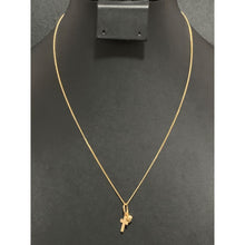 Load image into Gallery viewer, 18K Gold Necklace Chain 17.75" Curb with Cross Heart Pendant 1.53 grams - Rafant