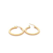 Load image into Gallery viewer, 18K Yellow Gold Earrings Hoops Small Textured 1.23 grams - Rafant