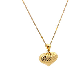 Load image into Gallery viewer, 18K Gold Necklace Chain 17.5 inches Pendant Heart Puffed 1.40 grams - Rafant