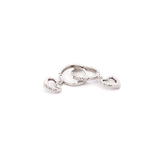 Load image into Gallery viewer, 18K White Gold Earrings Hoops Drop Heart 1.36 grams Small - Rafant