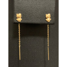 Load image into Gallery viewer, 18K Gold Earrings Threader Cat Animal 0.35 grams - Rafant