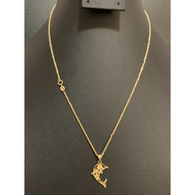 Load image into Gallery viewer, 18K Gold Necklace Chain 17.75 inches with Dolphin Pendant With Defects Chain Kinks - Rafant