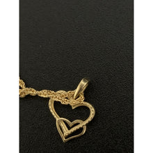 Load image into Gallery viewer, 18K Gold Necklace Chain 17.50 inches with Double Heart Pendant 1.55 grams - Rafant