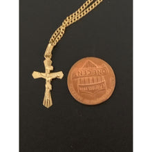 Load image into Gallery viewer, 18K Gold Necklace Chain 17.75 inches with Cross Jesus Christ Pendant 2.04 grams - Rafant