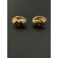 Load image into Gallery viewer, 18K Gold Woman Lady Oval Stud Earrings - Rafant