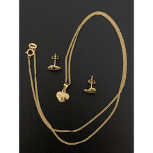Load image into Gallery viewer, 18K Gold Necklace Chain 18 inches Heart Pendant with Earrings Set 1.41 grams - Rafant