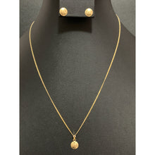 Load image into Gallery viewer, 18K Gold Necklace Chain 18 inches Circle Round Pendant with Earrings Set 1.82 grams - Rafant