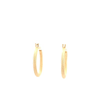 Load image into Gallery viewer, 18K Yellow Gold Earrings Hoops Small Textured 1.22 grams - Rafant