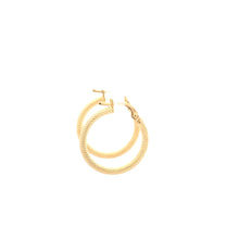 Load image into Gallery viewer, 18K Yellow Gold Earrings Hoops Small Textured 1.22 grams - Rafant