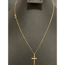 Load image into Gallery viewer, 18K Gold Necklace Chain Box 17.50 inches with Cross Pendant 1.91 grams - Rafant